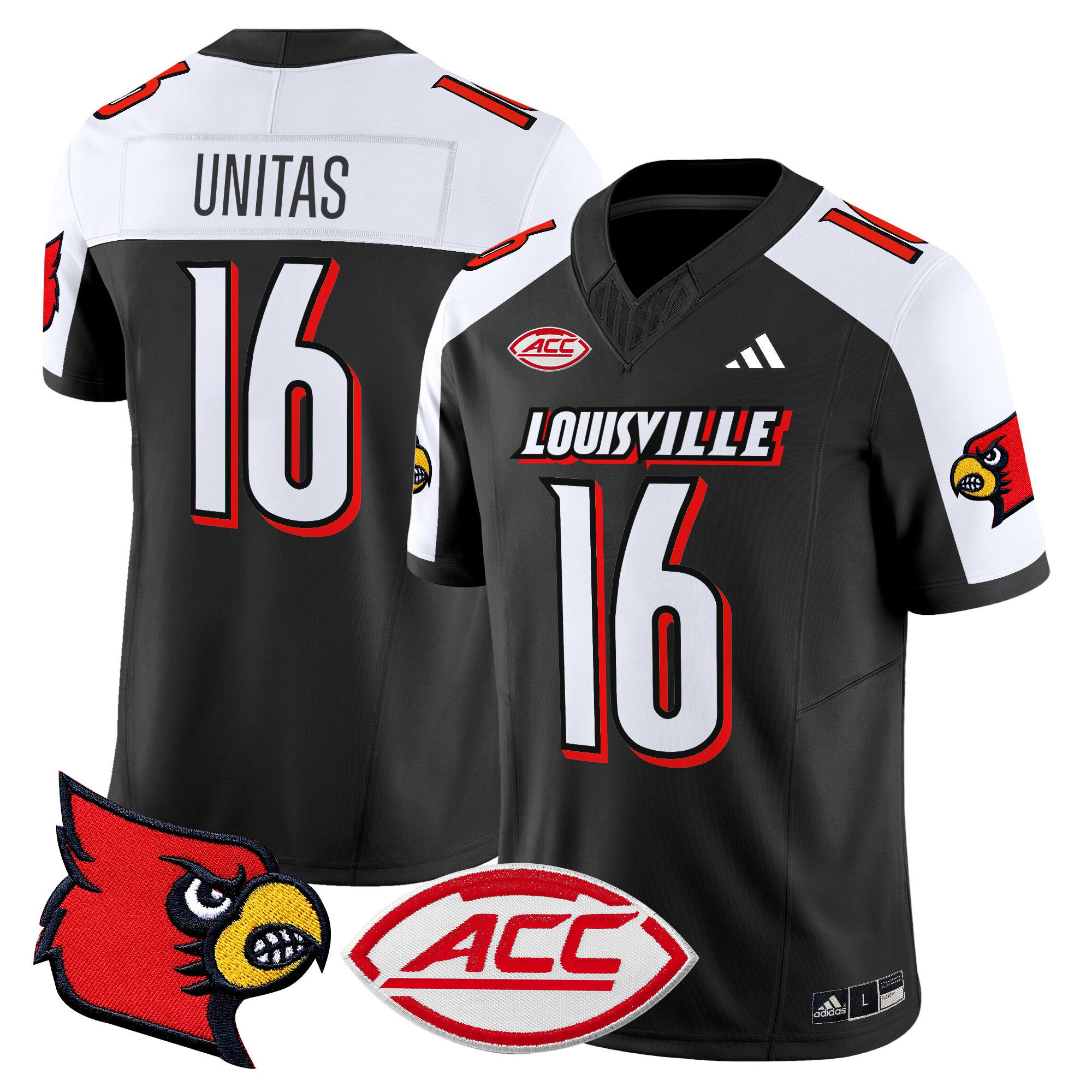 Men Louisville Cardinals #16 Unitas Black 2024 Vapor Limited NCAA Jersey->more ncaa teams->NCAA Jersey